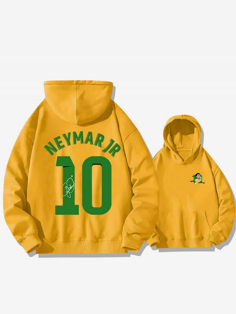 Brazilska Majica S Kapuljačom Neymar Broj 10 Za Muškarce - Žuta