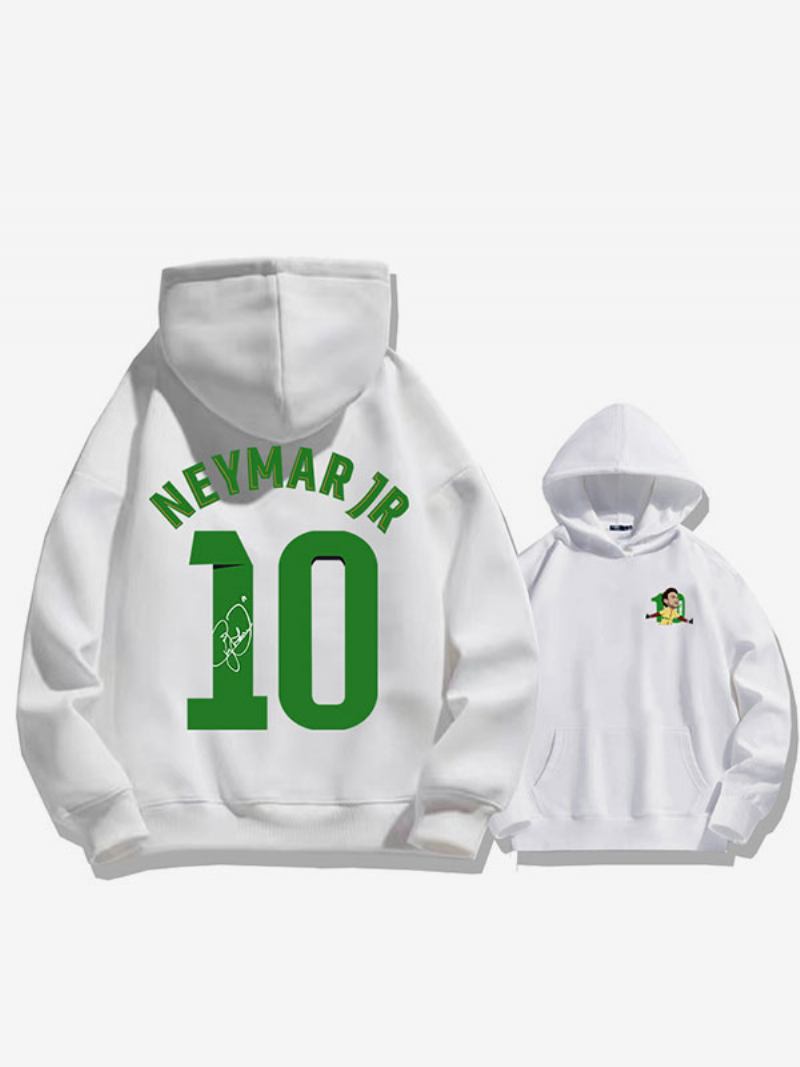 Brazilska Majica S Kapuljačom Neymar Broj 10 Za Muškarce - Bijela
