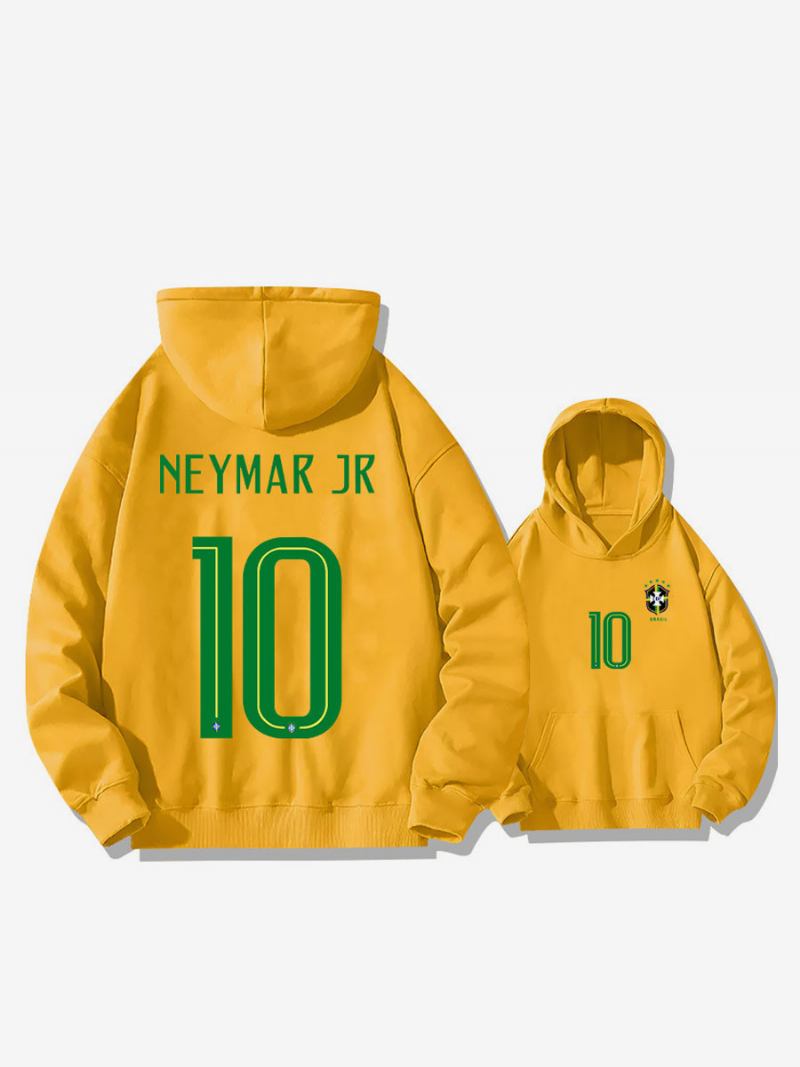Brazilska Majica S Kapuljačom Neymar Broj 10 Za Muškarce - Žuta