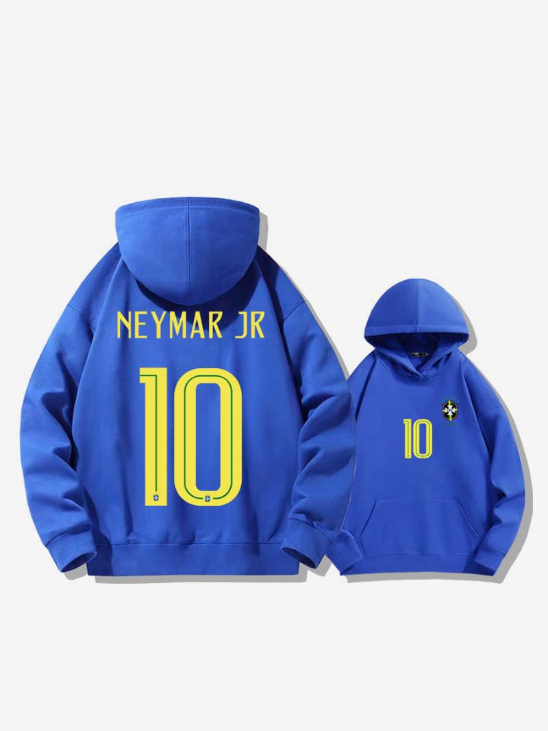 Brazilska Majica S Kapuljačom Neymar Broj 10 Za Muškarce - Plava