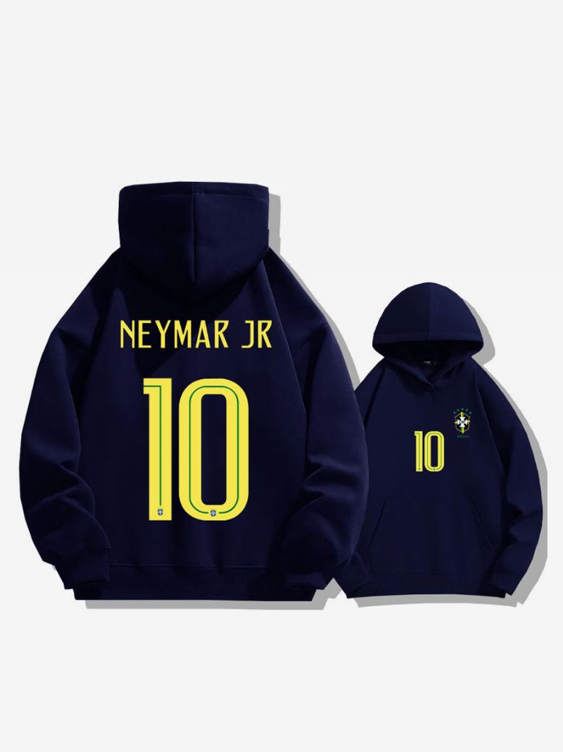 Brazilska Majica S Kapuljačom Neymar Broj 10 Za Muškarce - Tamno Plava