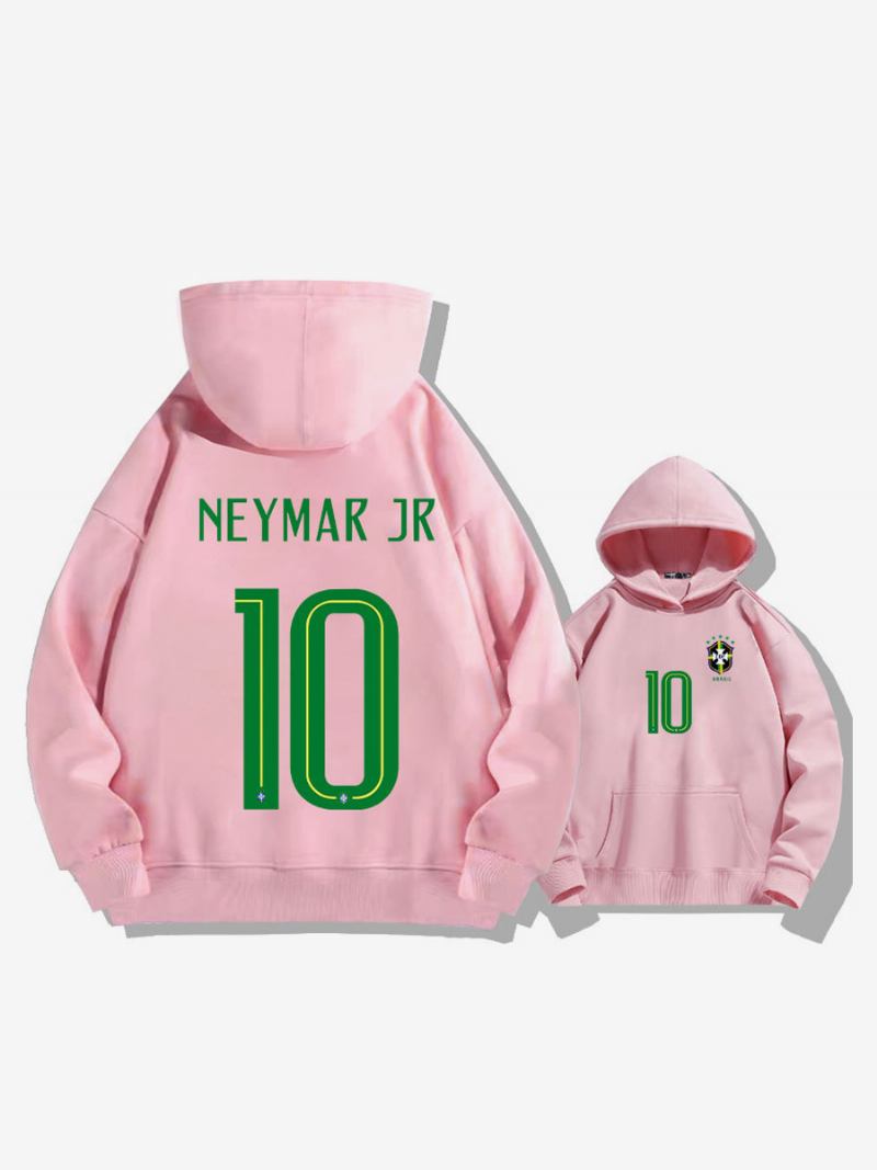 Brazilska Majica S Kapuljačom Neymar Broj 10 Za Muškarce - Ružičasta