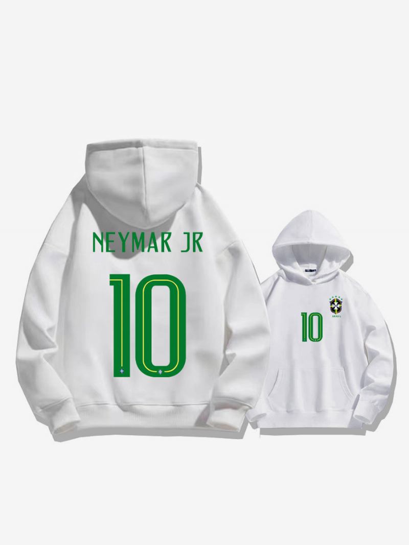 Brazilska Majica S Kapuljačom Neymar Broj 10 Za Muškarce - Bijela