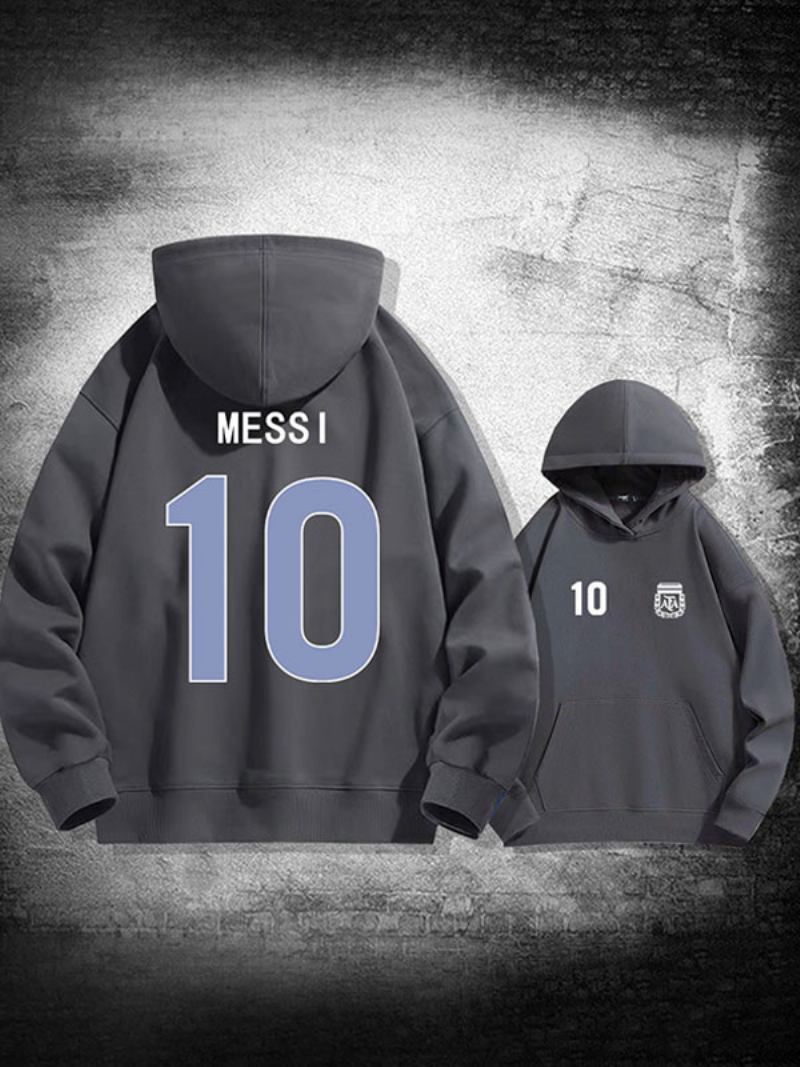 Muška Jakna S Kapuljačom Argentina Messi Broj 10 - Tamno Siva