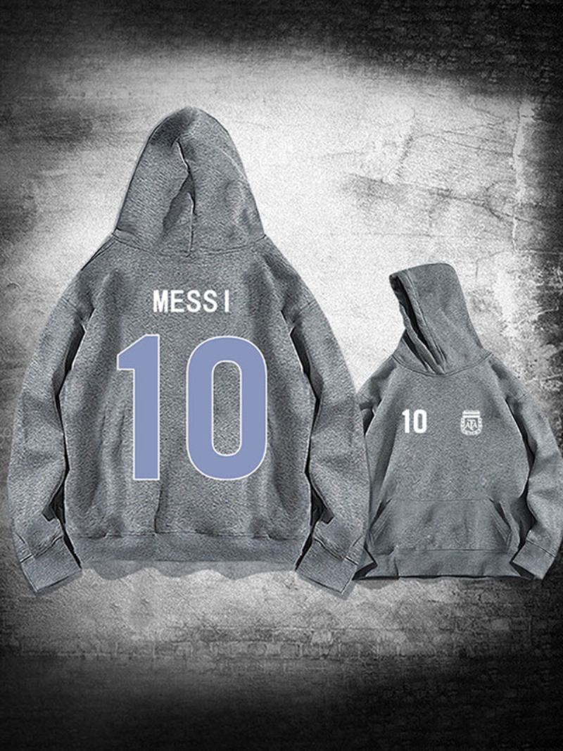 Muška Jakna S Kapuljačom Argentina Messi Broj 10 - Siva