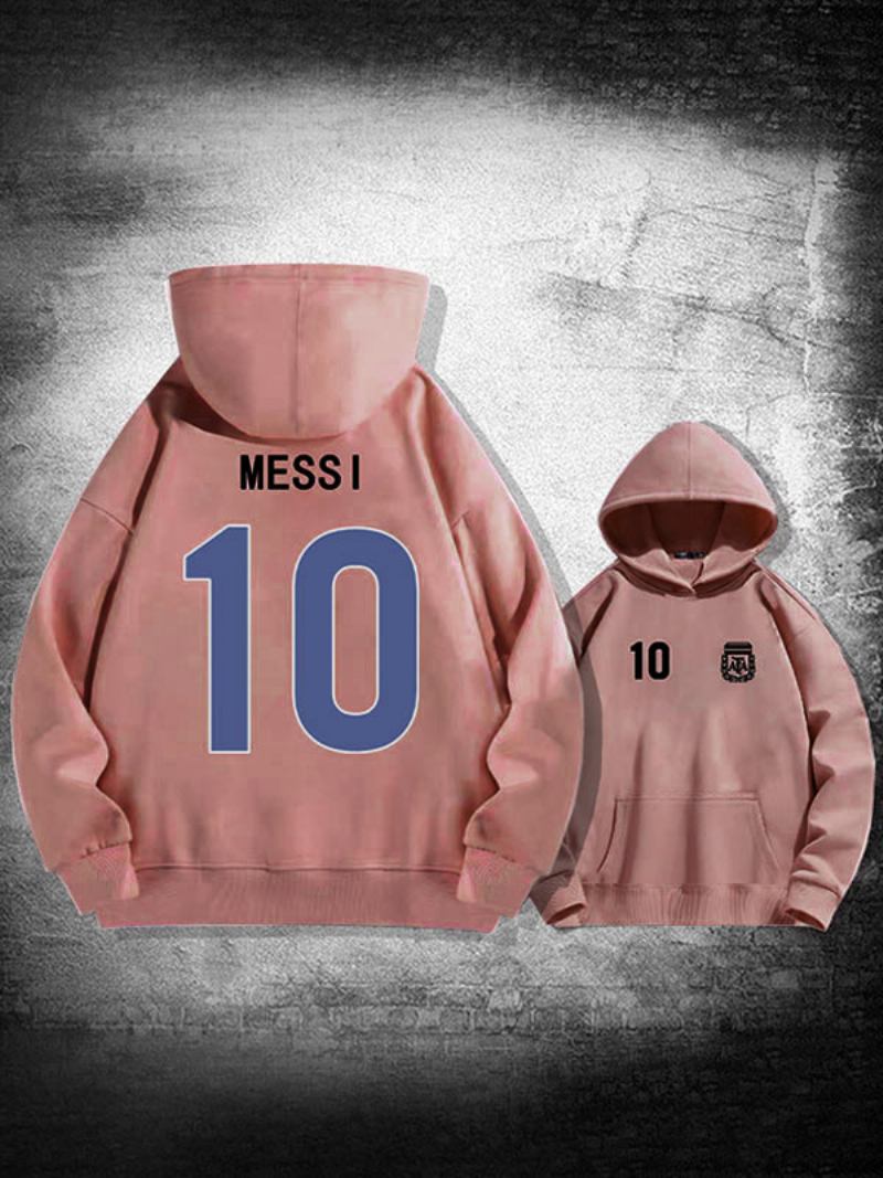 Muška Jakna S Kapuljačom Argentina Messi Broj 10 - Ružičasta