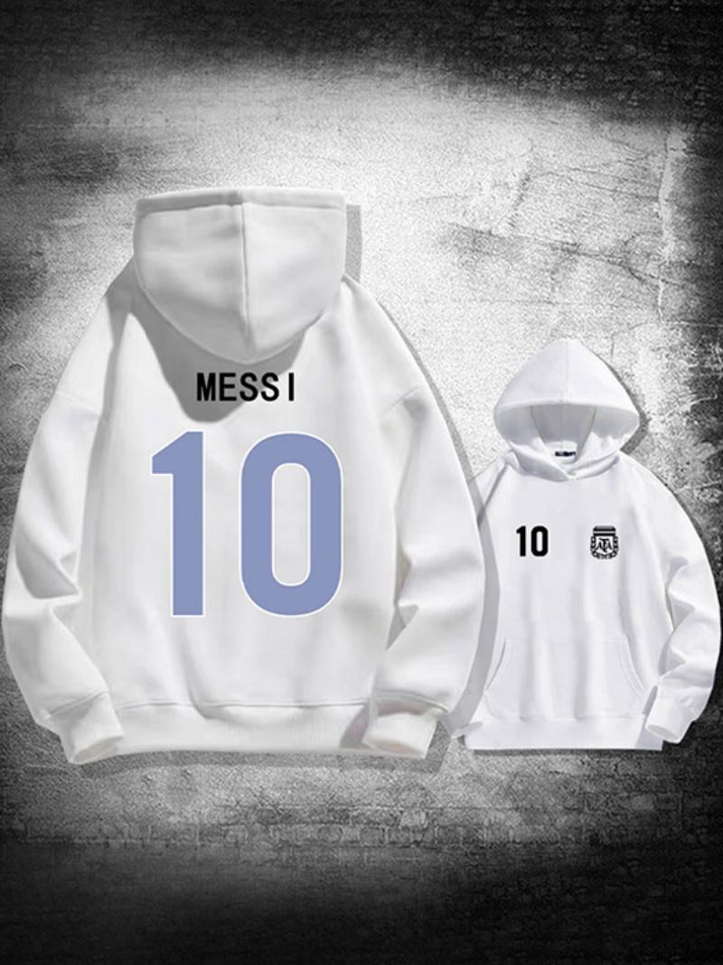 Muška Jakna S Kapuljačom Argentina Messi Broj 10 - Bijela