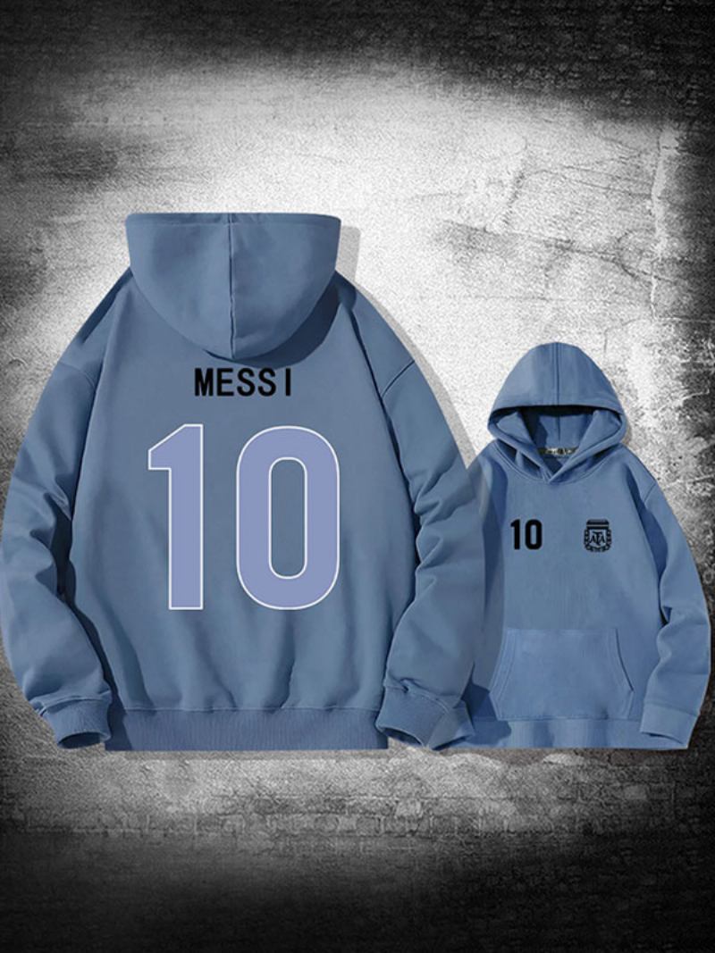 Muška Jakna S Kapuljačom Argentina Messi Broj 10 - Plavo Siva