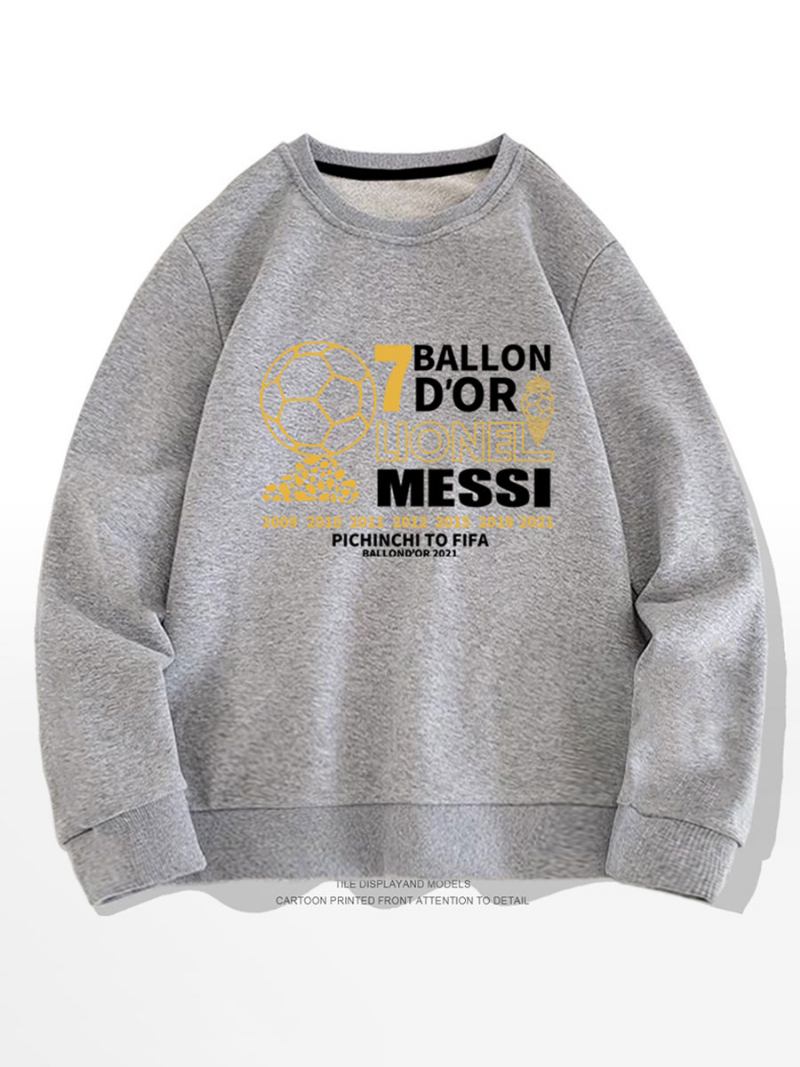 Muška Majica Messi Ballon D'or - Svijetlo Siva
