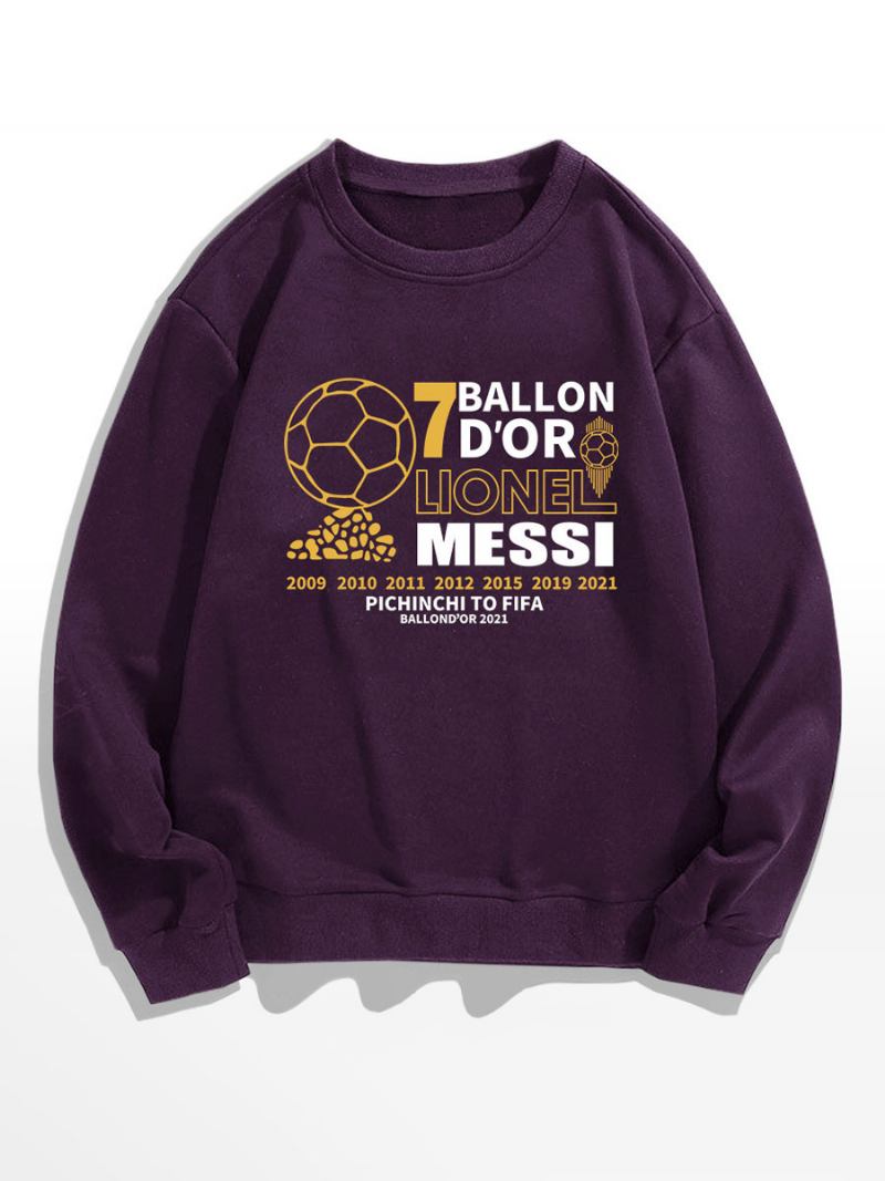 Muška Majica Messi Ballon D'or - Tamno Ljubičasta