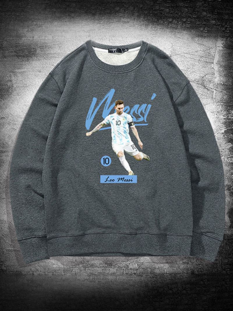 Muška Majica S Dugim Rukavima Argentina Messi - Siva
