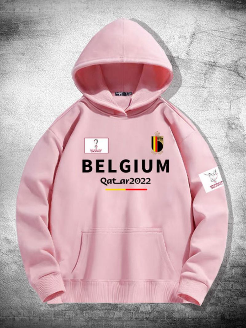 Muška Majica S Kapuljačom Belgijskog Tima - Ružičasta