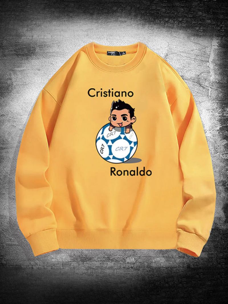 Muška Majica S Majicom Ronaldo Gornji Dio Dugih Rukava - Žuta