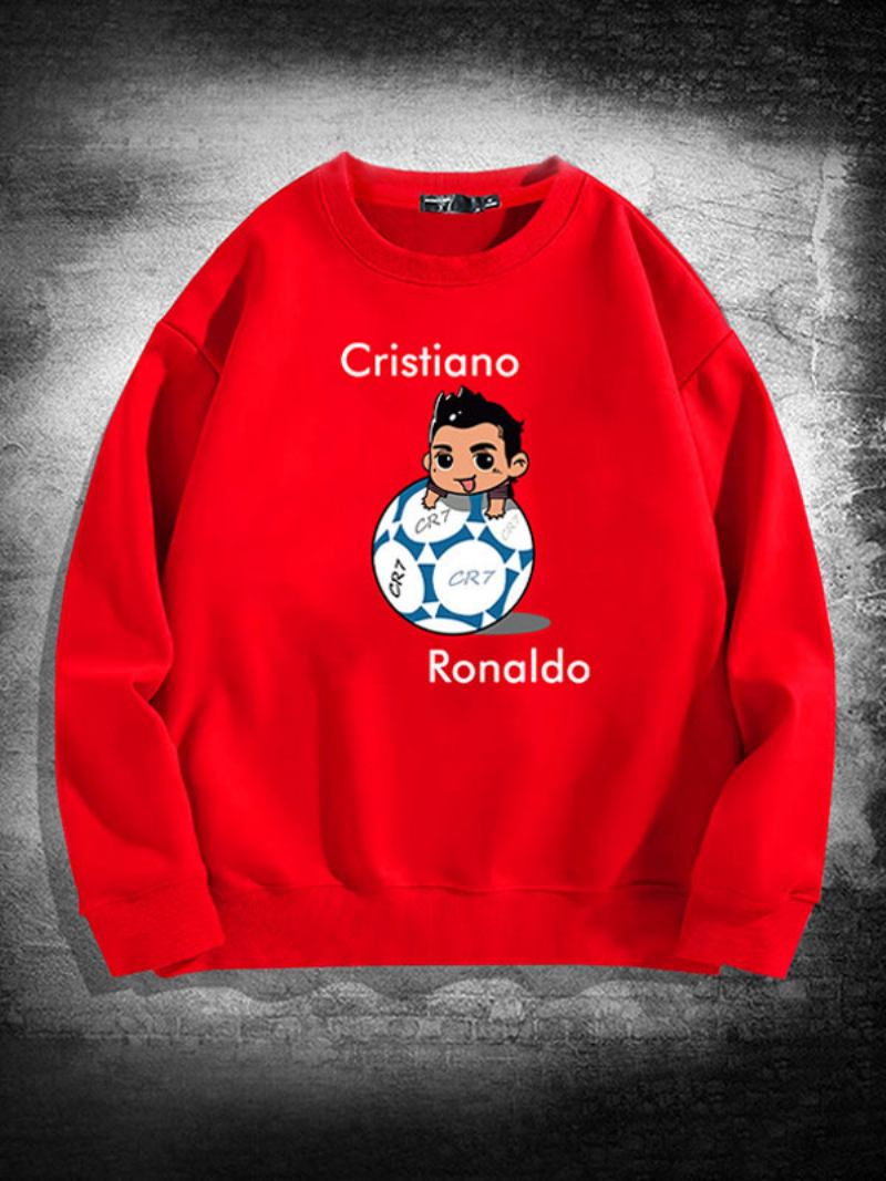 Muška Majica S Majicom Ronaldo Gornji Dio Dugih Rukava - Crvena