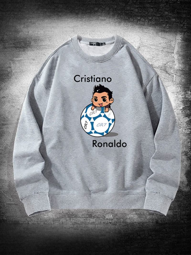 Muška Majica S Majicom Ronaldo Gornji Dio Dugih Rukava - Svijetlo Siva