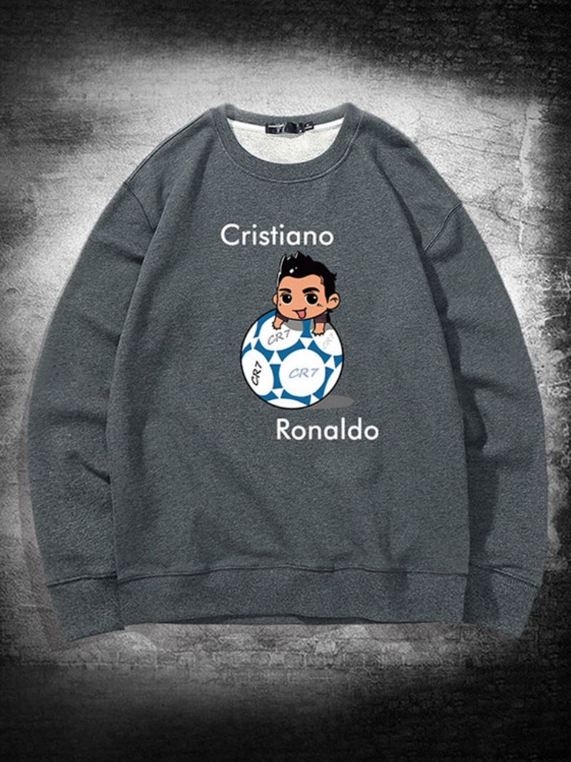 Muška Majica S Majicom Ronaldo Gornji Dio Dugih Rukava - Siva