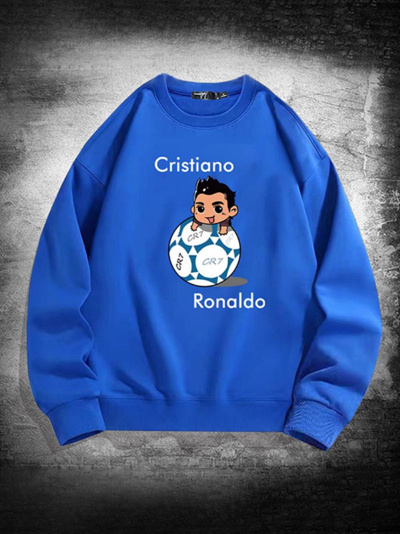 Muška Majica S Majicom Ronaldo Gornji Dio Dugih Rukava - Plava