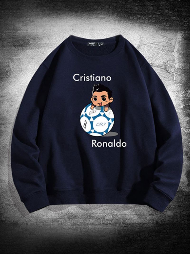 Muška Majica S Majicom Ronaldo Gornji Dio Dugih Rukava - Tamnoplava