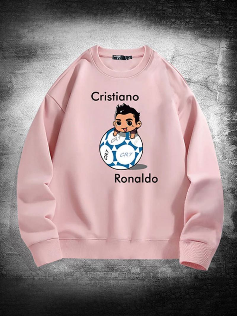 Muška Majica S Majicom Ronaldo Gornji Dio Dugih Rukava - Ružičasta