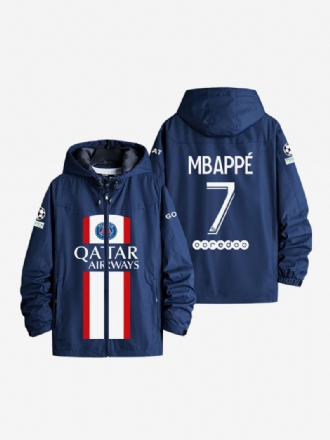 Psg Broj 7 Mbappé Muška Jakna S Kapuljačom Dugih Rukava Plavi Kaput Za Muškarce.