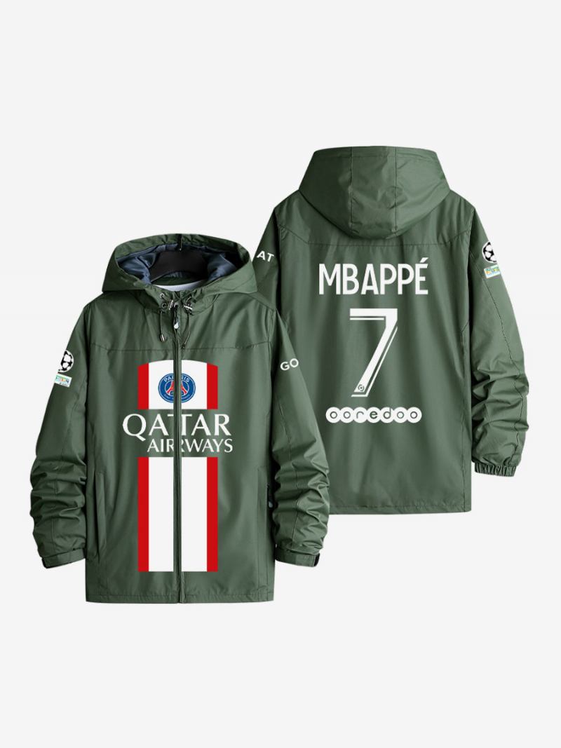 Psg Broj 7 Mbappé Muška Jakna S Kapuljačom Dugih Rukava Plavi Kaput Za Muškarce. - Hunter Zelena