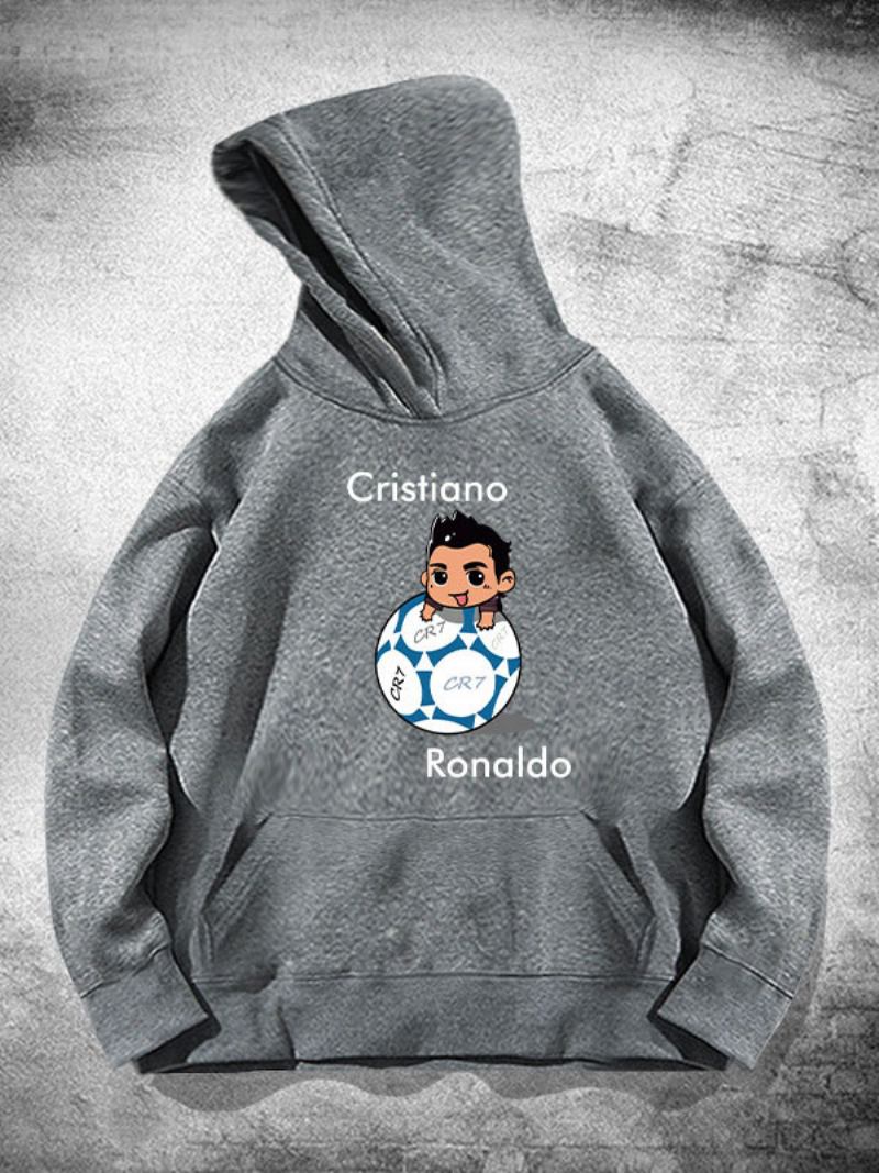Ronaldo Muška Majica S Kapuljačom Dugih Rukava - Siva