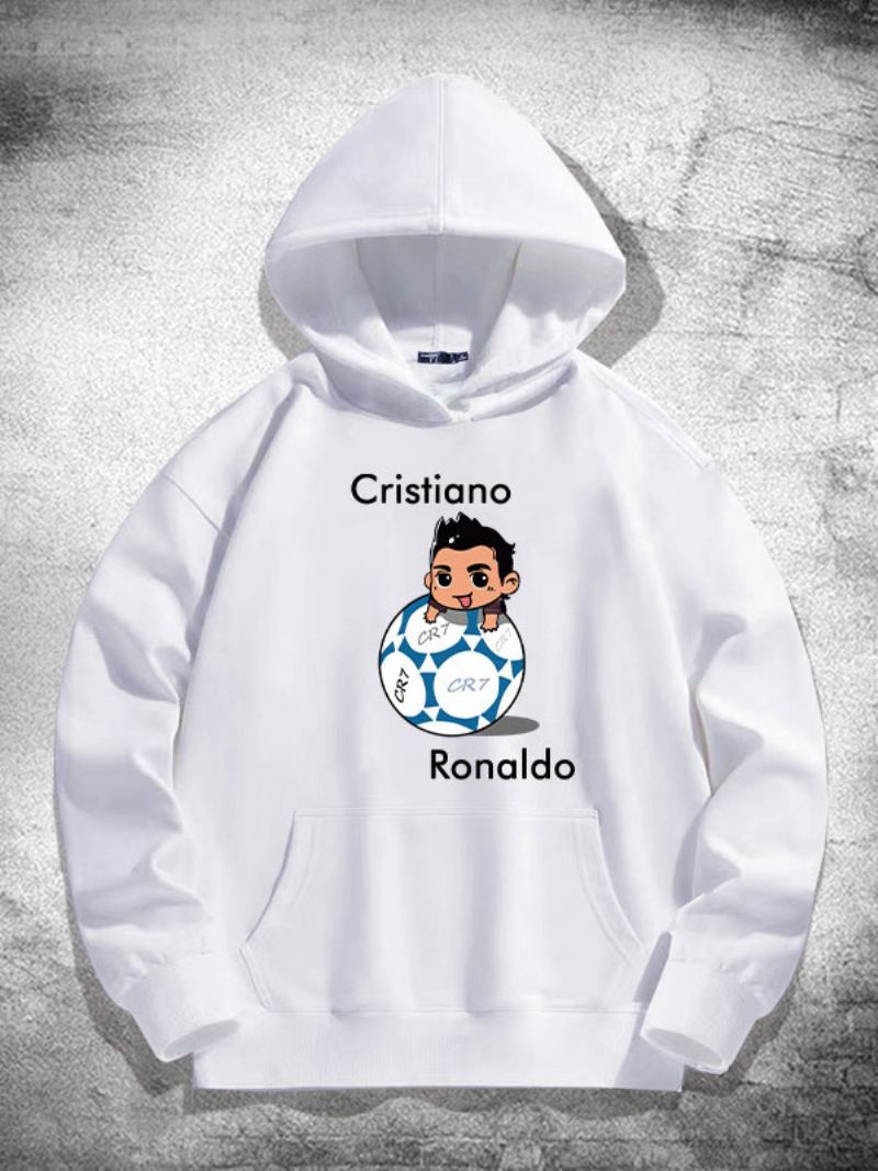 Ronaldo Muška Majica S Kapuljačom Dugih Rukava - Bijela
