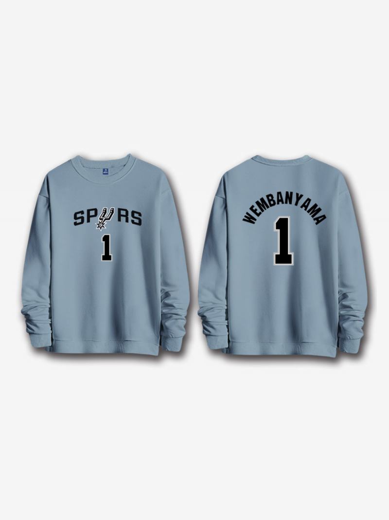 San Antonio Spurs Wembanyama Muška Majica Broj 1 - Plavo Siva