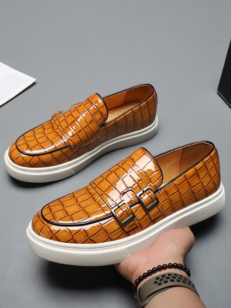Loafer Cipele Za Muškarce Redovničke S Pu Kožnim Remenom - Žuta