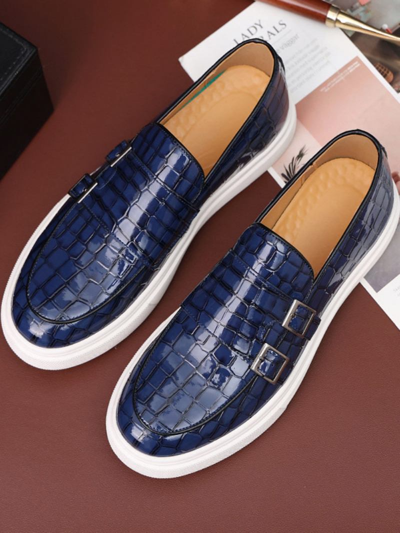 Loafer Cipele Za Muškarce Redovničke S Pu Kožnim Remenom - Plava