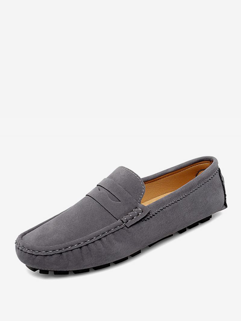 Loafer Cipele Za Muškarce Vožnju S Okruglim Prstima - Siva