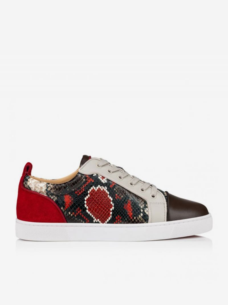 Muške Skate Tenisice Patchwork Sanke Pattern Sneakers Na Vezanje - Bordo