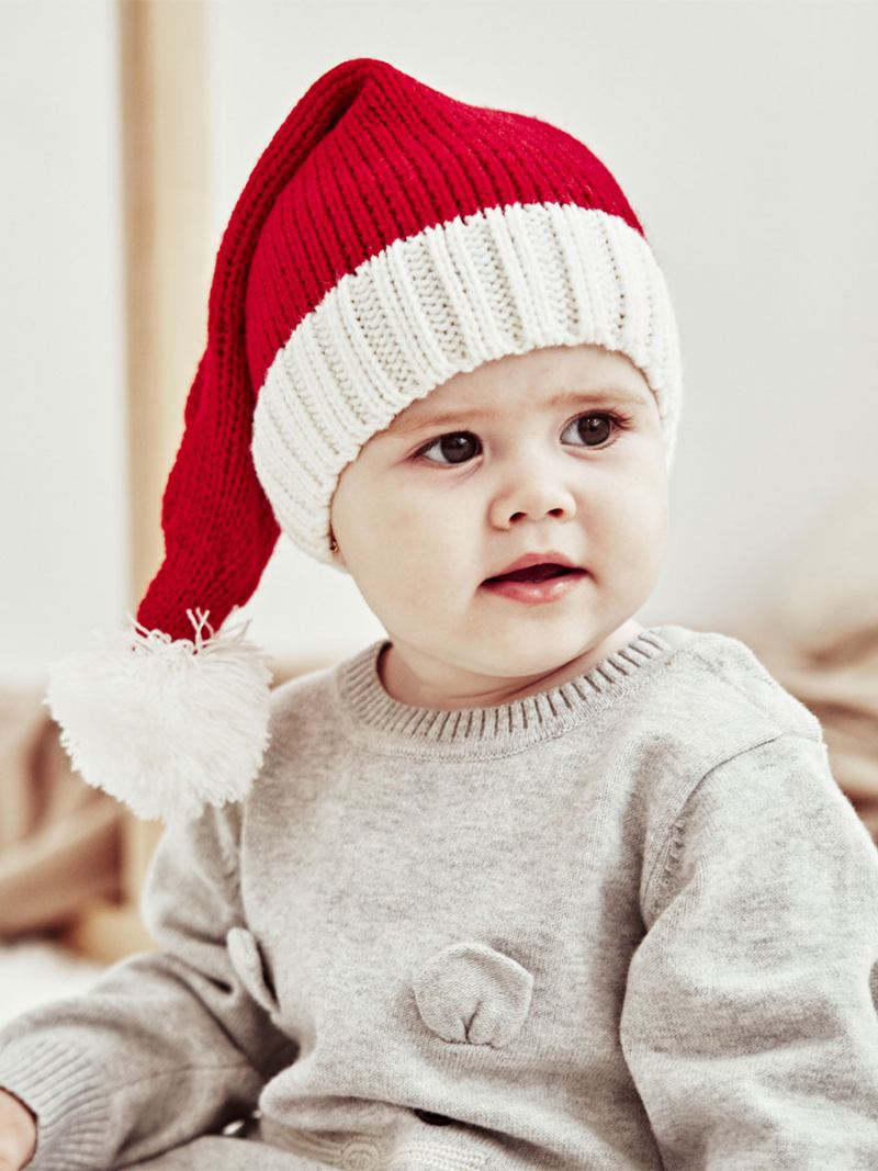 Ženske Kape Pretty Pom Poms Božićni Uzorak Akrilne Zimske Tople Akc - Crvena
