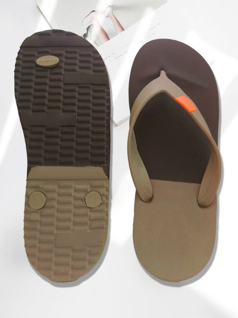 Muške Sandale Slip-on Color Block Papuče - Kava Smeđa