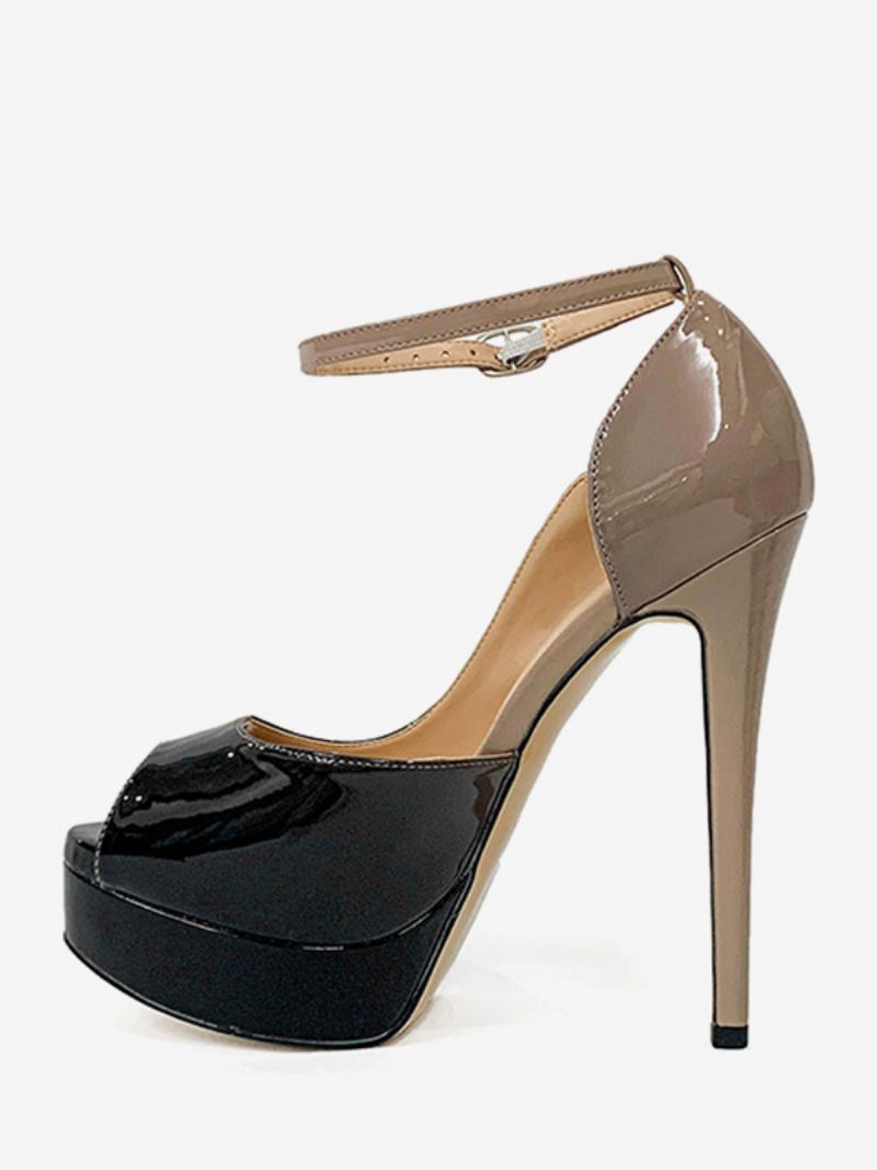 Ženske Cipele S Visokom Petom I Platformom Peep Toe Remen Za Gležnjeve - Ombre
